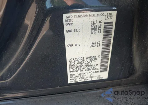 2018 Nissan Altima 2.5 S from USA, damaged, VIN 1N4AL3AP8JC170489